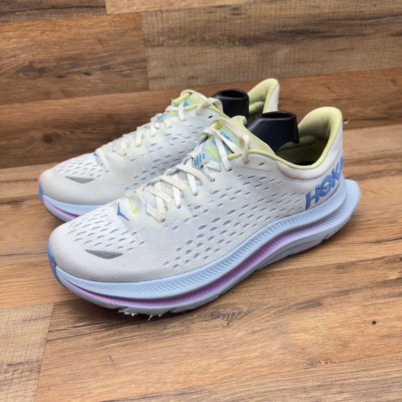HOKA Womens size 10.5 Kawana Mesh Athletic Running Sneakers White Pink - Picture 2 of 8